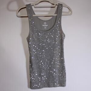 Y2K Old Navy Gray Tanktop With Sequined Front Size M